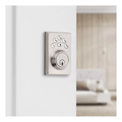 Kwikset Powerbolt 240 Contemporary Keypad Electronic Lock, Satin Nickel